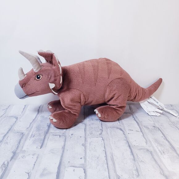 Brown Soft Triceratops Dinosaur Plush - Picture 1 of 5